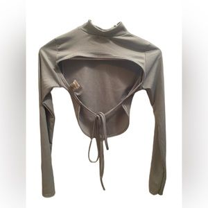 Nasty Gal - Light Blue Crop Top - Open back - Size S